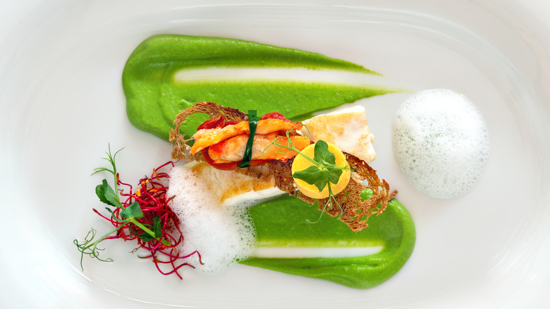 Award-winning fine dining plate on AMA Waterways river cruise — locally sourced cuisine