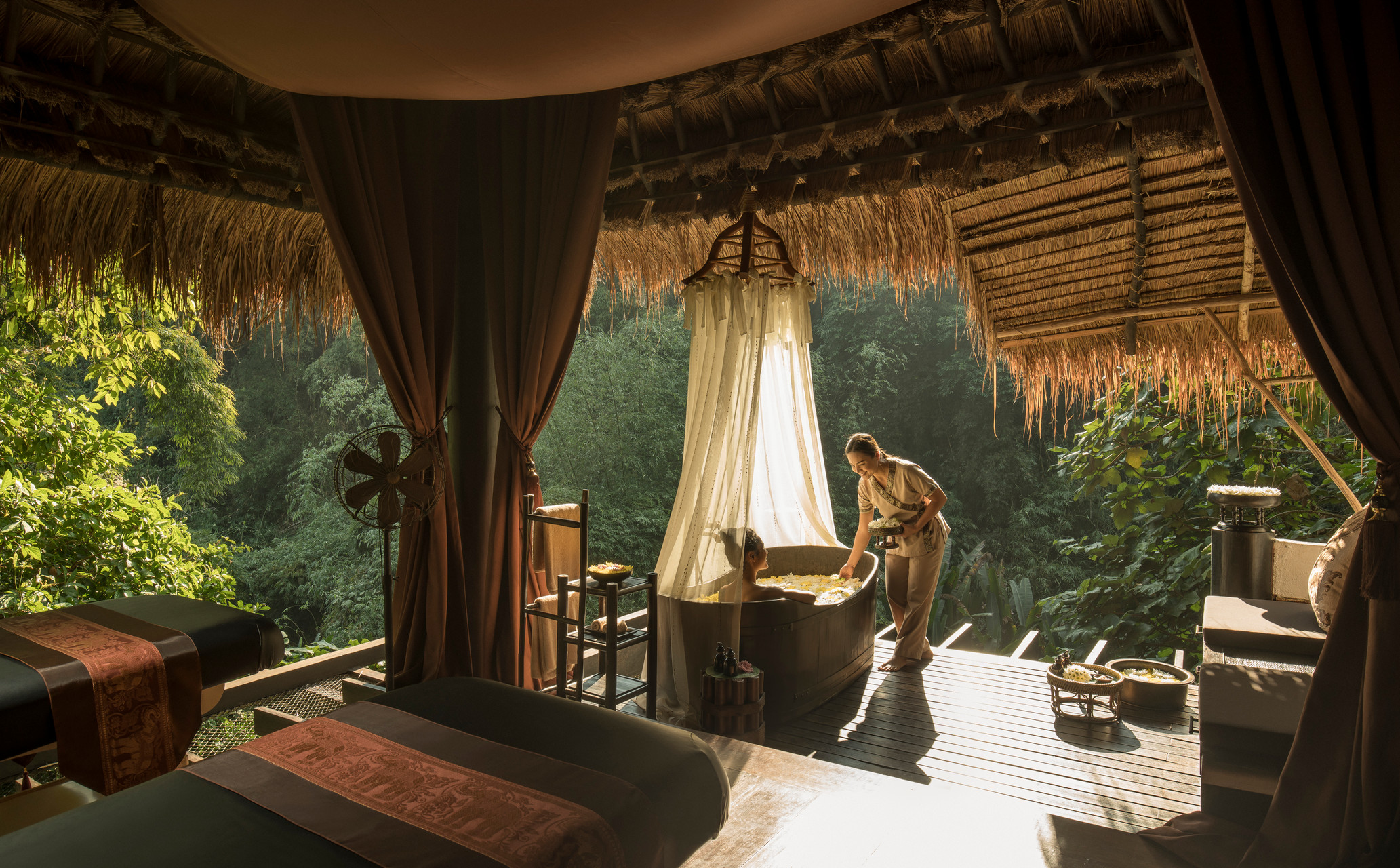 Four Seasons Tented Camp Golden Triangle Chiang Rai Thailand luxury spa — Sirena Collective travel advisor