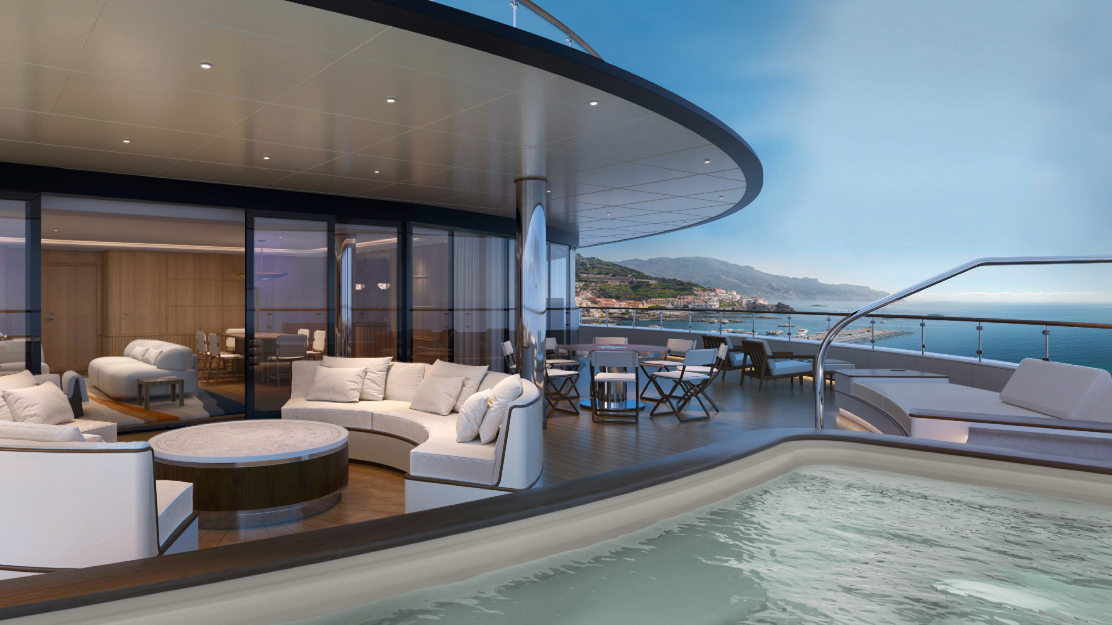 Four Seasons Yacht — Funnel Suite private terrace with plunge pool