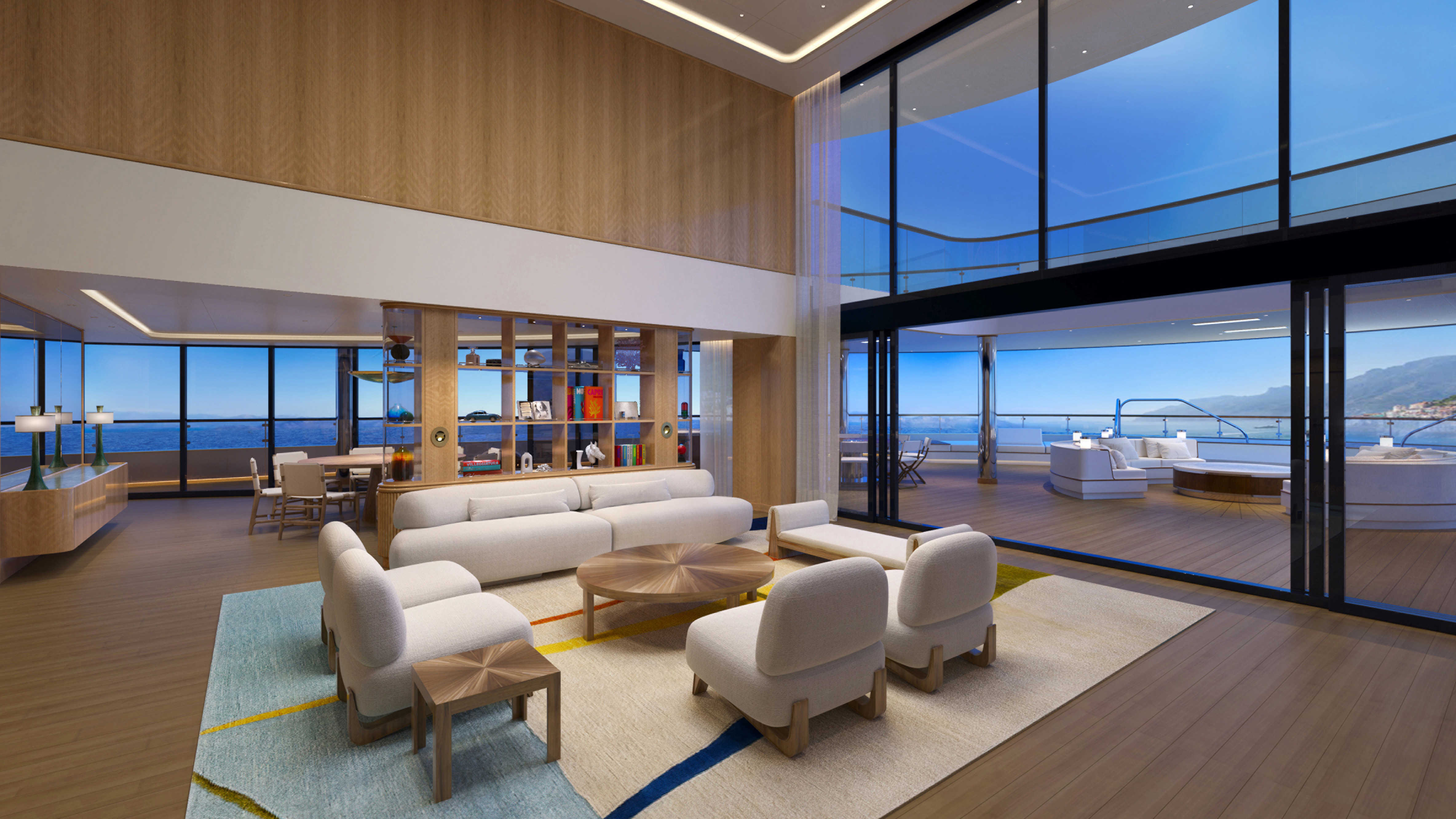 Four Seasons Yacht — Loft Suite double-height living room