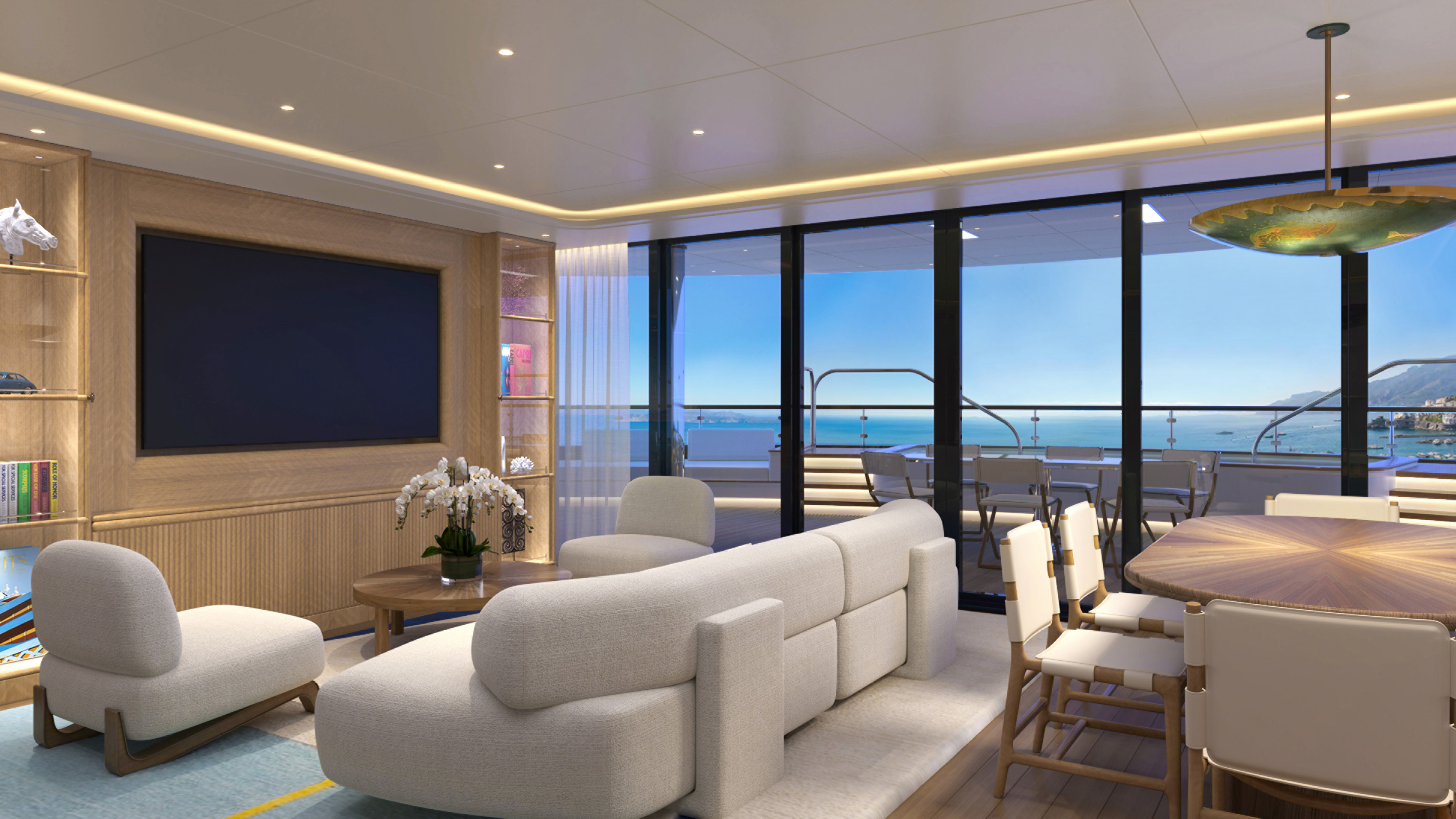 Four Seasons Yacht — suite living room opening to private terrace