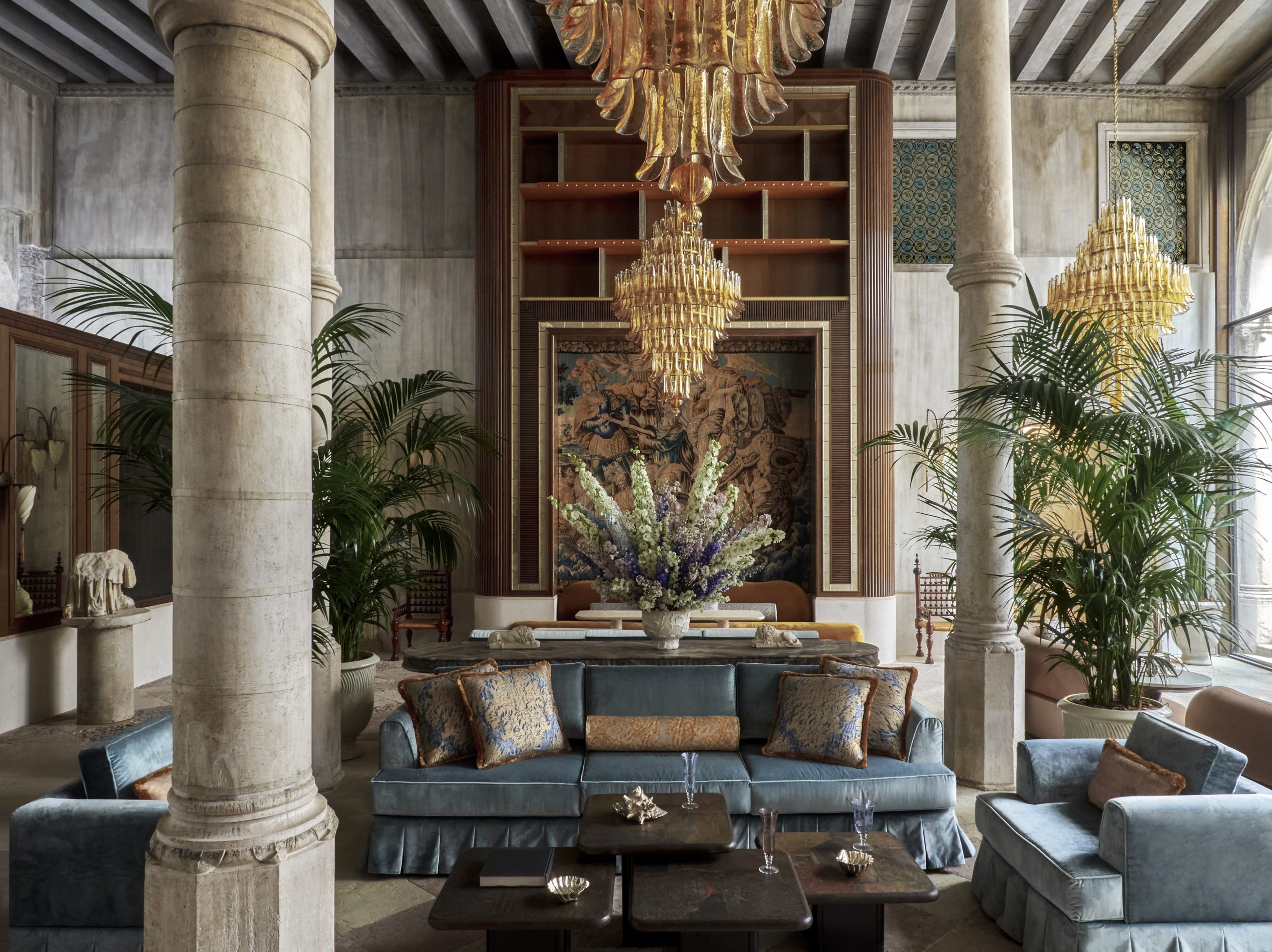Orient Express Venezia Venice — grand lobby entrance of the 15th-century Palazzo Donà Giovannelli