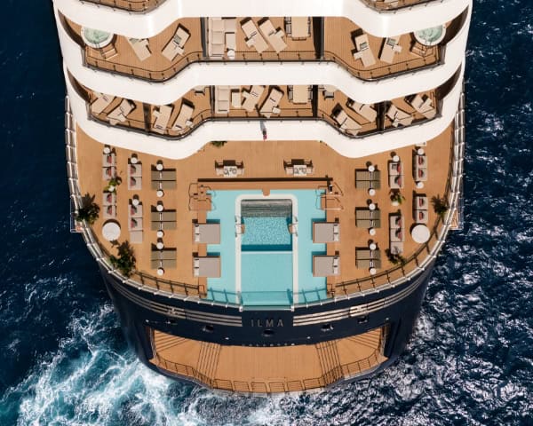 Ritz-Carlton Yacht Collection Ilma pool deck aerial — Sirena Collective preferred partner