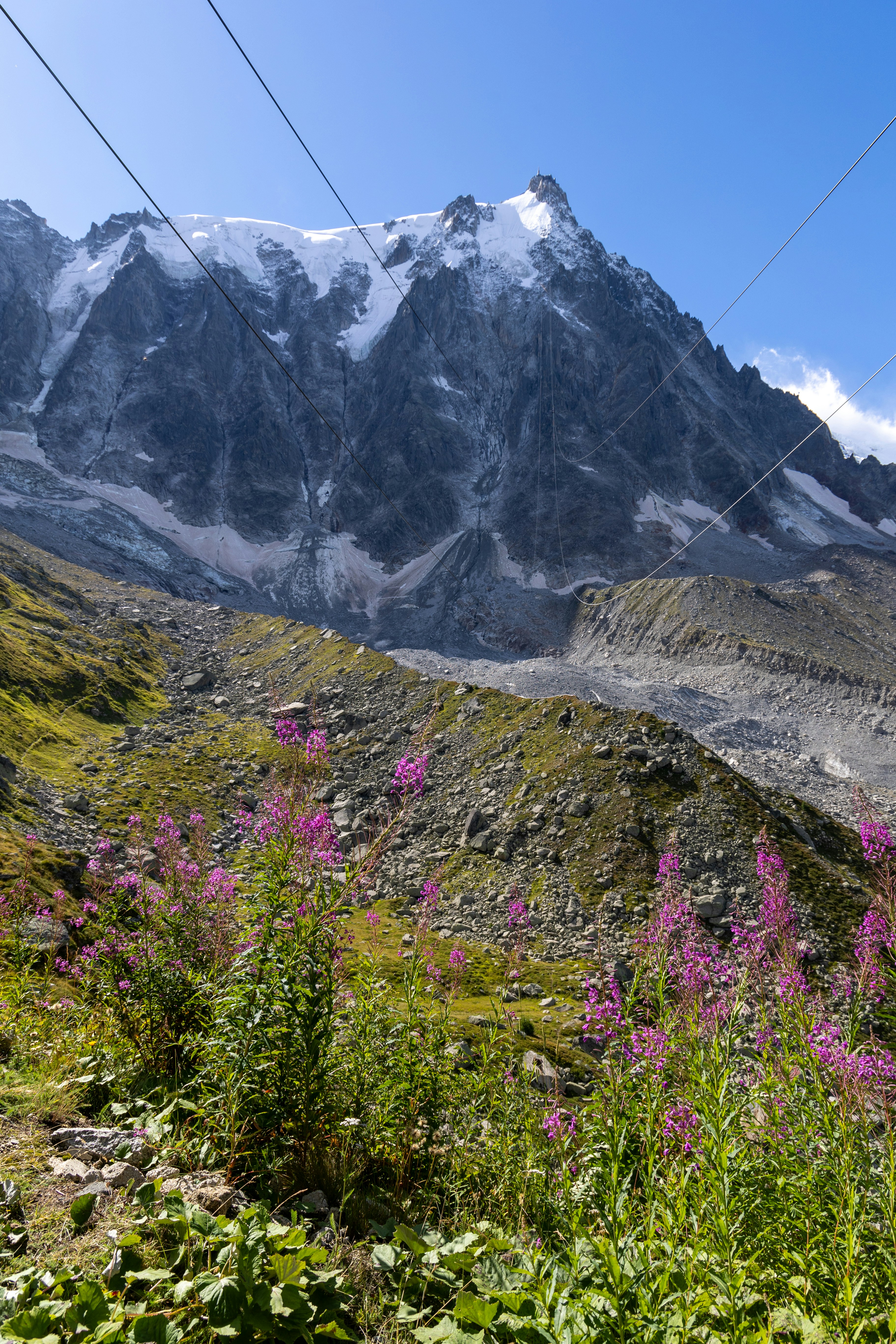Aiguille du Midi cable car station overlooking Mont Blanc in Chamonix