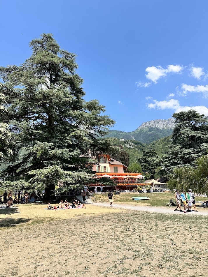 Plage Municipale de Talloires beach on Lac d'Annecy in the French Alps