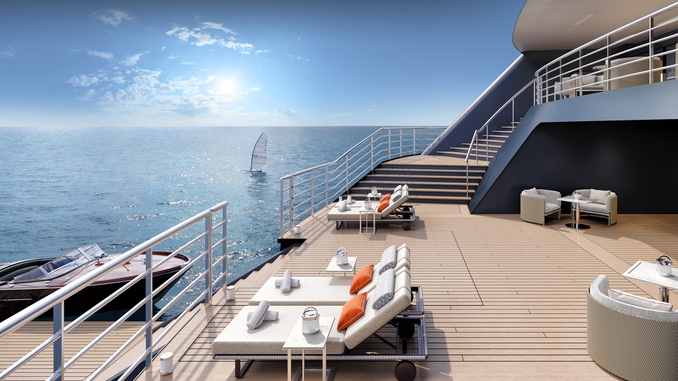 Private terrace suite on the Ritz-Carlton Yacht Collection's Ilma, a quick Caribbean getaway from NYC for a girls' weekend or bachelorette trip under $5,000