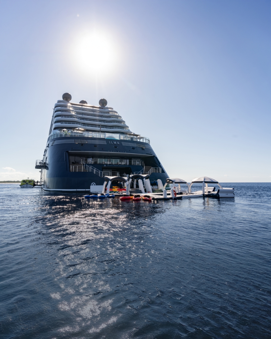 Marina-style watersports platform on the Ritz-Carlton Yacht Collection's Ilma